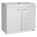 Under Sink Bathroom Storage Cabinet with Slotted Cutout, Wooden Pedestal Basin Vanity Unit